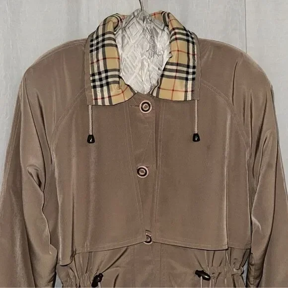 Natural Life L Tan Nova Check Trim Lightweight Button Front Jacket - Picture 3 of 12